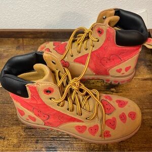 Heart Patterned Kids Boots Size 6